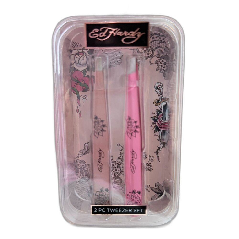 Ed Hardy 2 Piece Tweezer Set New In Box